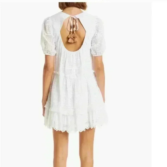 NWT TOCCIN EMBROIDERED TIERED COTTON SWING DRESS sz M - Picture 3 of 6